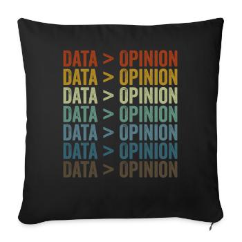 Data > opinion statistics data scientists - Sofa pillowcase 17,3'' x 17,3'' (45 x 45 cm) - black - Front