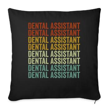 Dental Assistant Dentist Orthodontist Student - Sofa pillowcase 17,3'' x 17,3'' (45 x 45 cm) - black - Front
