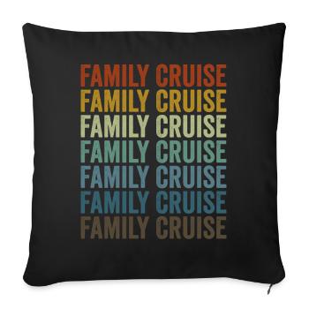 Family Cruise Cruise Holiday Cruise Kr - Sofa pillowcase 17,3'' x 17,3'' (45 x 45 cm) - black - Front