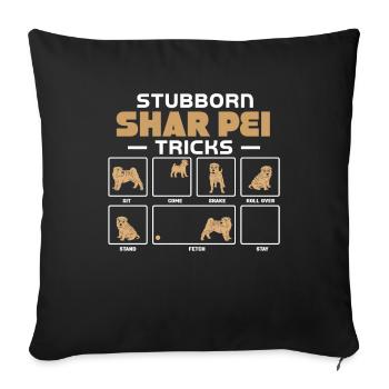 Shar Pei chinois - Housse de coussin décorative 45 x 45 cm - noir - Devant