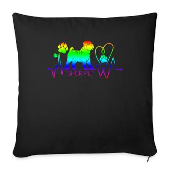 Shar Pei chinois - Housse de coussin décorative 45 x 45 cm - noir - Devant