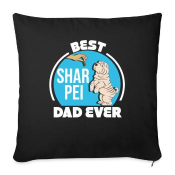 Shar Pei chinois - Housse de coussin décorative 45 x 45 cm - noir - Devant