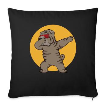 Chinese Shar Pei - Sofakissenbezug 45 x 45 cm - Schwarz - Vorne