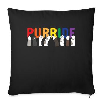 Purride Cat Paws Rainbow Gay - Sofa pillowcase 17,3'' x 17,3'' (45 x 45 cm) - black - Front