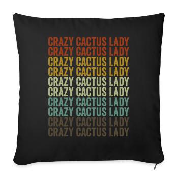 Crazy Cactus Lady Cactus Plante succulente D - Housse de coussin décorative 45 x 45 cm - noir - Devant