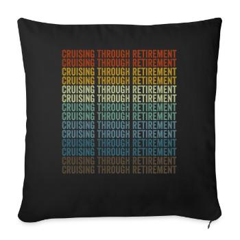 On a cruise through retirement Kreuzfahrt-Urla - Sofa pillowcase 17,3'' x 17,3'' (45 x 45 cm) - black - Front