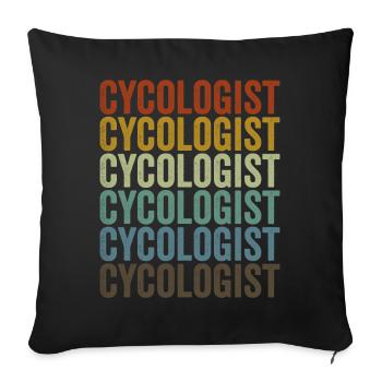 Cyclists, mountain bikers, MTB lovers - Sofa pillowcase 17,3'' x 17,3'' (45 x 45 cm) - black - Front
