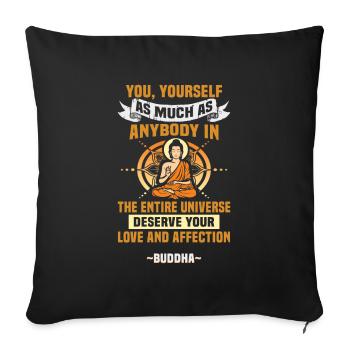 Buddhist Meditation Zen Buddha Buddhism and Yoga - Sofa pillowcase 17,3'' x 17,3'' (45 x 45 cm) - black - Front