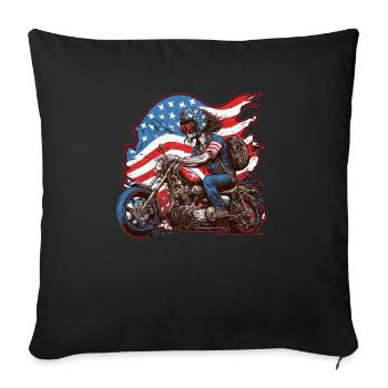 American Patriotic USA Design - Housse de coussin décorative 45 x 45 cm - noir - Devant