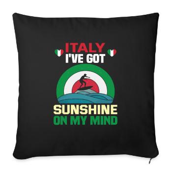 Italie vacances à la plage au bord de la mer Design beach motif - Housse de coussin décorative 45 x 45 cm - noir - Devant