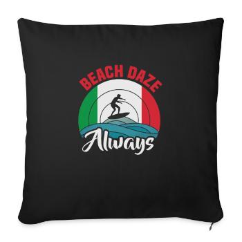 Italy beach holiday by the sea Design beach motif - Sofa pillowcase 17,3'' x 17,3'' (45 x 45 cm) - black - Front