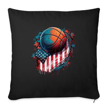 American Patriotic USA Design - Sofa pillowcase 17,3'' x 17,3'' (45 x 45 cm) - black - Front