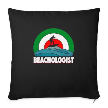 Italy beach holiday by the sea Design beach motif - Sofa pillowcase 17,3'' x 17,3'' (45 x 45 cm) - black - Front