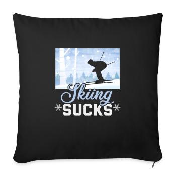 Skifahrer Skiing Sucks Ski - Sofakissenbezug 45 x 45 cm - Schwarz - Vorne