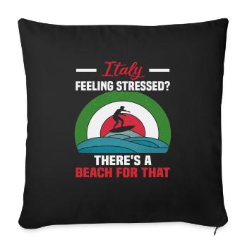 Italy beach holiday by the sea Design beach motif - Sofa pillowcase 17,3'' x 17,3'' (45 x 45 cm) - black - Front