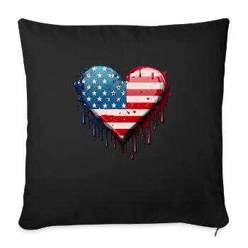 American Patriotic USA Design - Sofa pillowcase 17,3'' x 17,3'' (45 x 45 cm) - black - Front