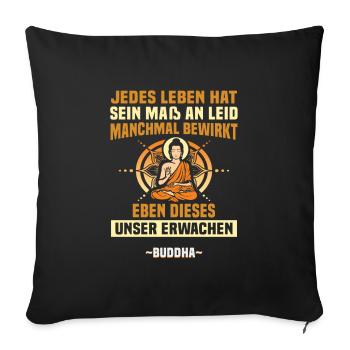 Buddhist Meditation Zen Buddha Buddhism and Yoga - Sofa pillowcase 17,3'' x 17,3'' (45 x 45 cm) - black - Front