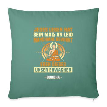 Buddhist Meditation Zen Buddha Buddhism and Yoga - Sofa pillowcase 17,3'' x 17,3'' (45 x 45 cm) - cypress green - Front