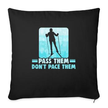 Cross-country skiers Biathlon Cross-country skiers - Sofa pillowcase 17,3'' x 17,3'' (45 x 45 cm) - black - Front