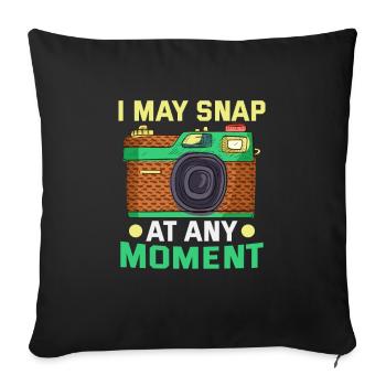 Photography I may snap at any moment Photographer - Sofa pillowcase 17,3'' x 17,3'' (45 x 45 cm) - black - Front