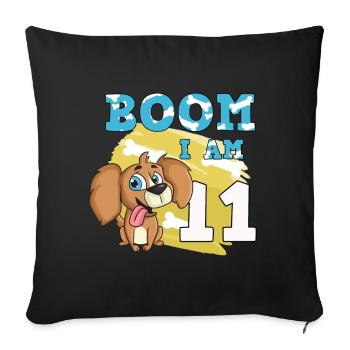11th birthday dog - Sofa pillowcase 17,3'' x 17,3'' (45 x 45 cm) - black - Front