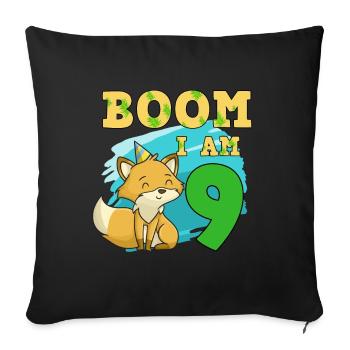 9th birthday fox - Sofa pillowcase 17,3'' x 17,3'' (45 x 45 cm) - black - Front