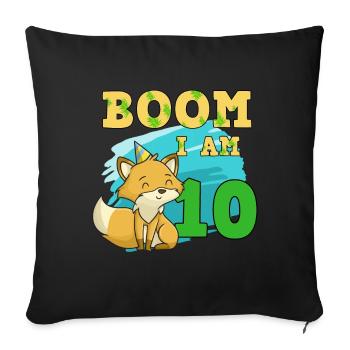 10th birthday fox - Sofa pillowcase 17,3'' x 17,3'' (45 x 45 cm) - black - Front
