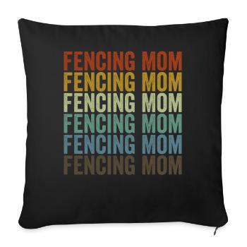 Fencing Mama Fencing Foil Sabre Mama Fencer - Sofa pillowcase 17,3'' x 17,3'' (45 x 45 cm) - black - Front