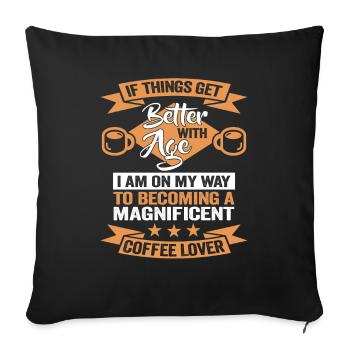 I like coffee gift ideas coffee lovers - Sofa pillowcase 17,3'' x 17,3'' (45 x 45 cm) - black - Front