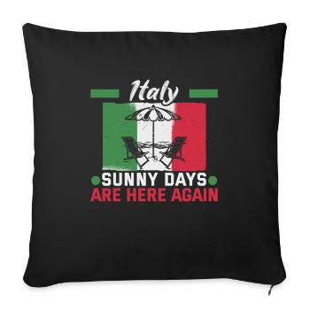 Italie vacances à la plage au bord de la mer Design beach motif - Housse de coussin décorative 45 x 45 cm - noir - Devant