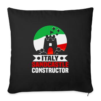 Italie vacances à la plage au bord de la mer Design beach motif - Housse de coussin décorative 45 x 45 cm - noir - Devant