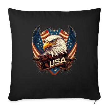 American Patriotic USA Design - Housse de coussin décorative 45 x 45 cm - noir - Devant