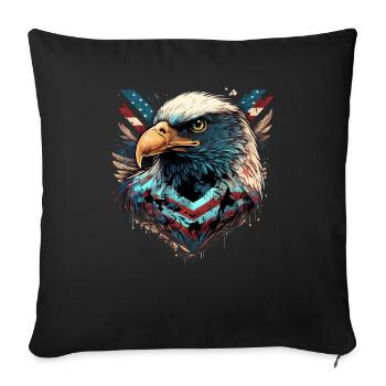 American Patriotic USA Design - Sofa pillowcase 17,3'' x 17,3'' (45 x 45 cm) - black - Front