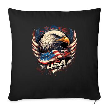 American Patriotic USA Design - Sofa pillowcase 17,3'' x 17,3'' (45 x 45 cm) - black - Front
