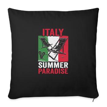 Italie vacances à la plage au bord de la mer Design beach motif - Housse de coussin décorative 45 x 45 cm - noir - Devant