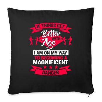 Danseur Danseur Anniversaire Chorégraphe École de danse - Housse de coussin décorative 45 x 45 cm - noir - Devant