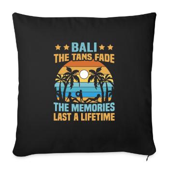 Bali Indonesia beach holiday by the sea - Sofa pillowcase 17,3'' x 17,3'' (45 x 45 cm) - black - Front