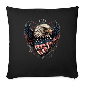 American Patriotic USA Design - Sofa pillowcase 17,3'' x 17,3'' (45 x 45 cm) - black - Front