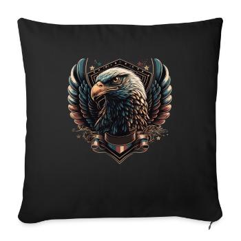 American Patriotic USA Design - Housse de coussin décorative 45 x 45 cm - noir - Devant