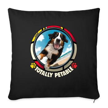 Dogs Bernese Mountain Dog Dog Lovers - Sofa pillowcase 17,3'' x 17,3'' (45 x 45 cm) - black - Front