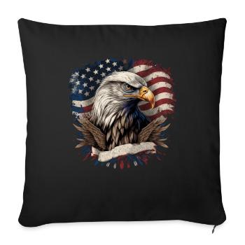 American Patriotic USA Design - Housse de coussin décorative 45 x 45 cm - noir - Devant