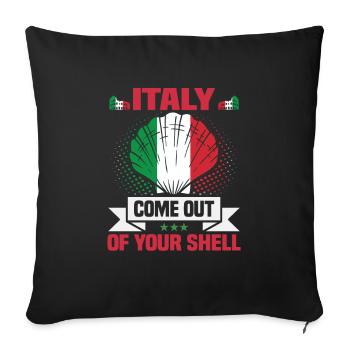 Italie vacances à la plage au bord de la mer Design beach motif - Housse de coussin décorative 45 x 45 cm - noir - Devant