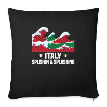 Italie vacances à la plage au bord de la mer Design beach motif - Housse de coussin décorative 45 x 45 cm - noir - Devant