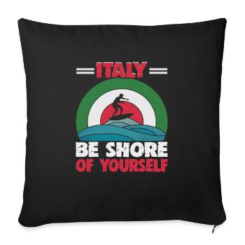 Italie vacances à la plage au bord de la mer Design beach motif - Housse de coussin décorative 45 x 45 cm - noir - Devant
