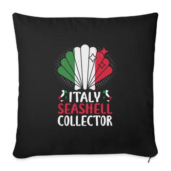 Italie vacances à la plage au bord de la mer Design beach motif - Housse de coussin décorative 45 x 45 cm - noir - Devant