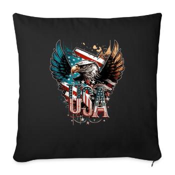American Patriotic USA Design - Housse de coussin décorative 45 x 45 cm - noir - Devant