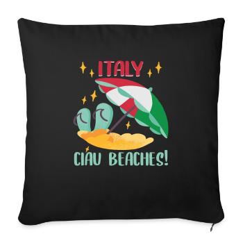 Italy beach holiday by the sea Design beach motif - Sofa pillowcase 17,3'' x 17,3'' (45 x 45 cm) - black - Front