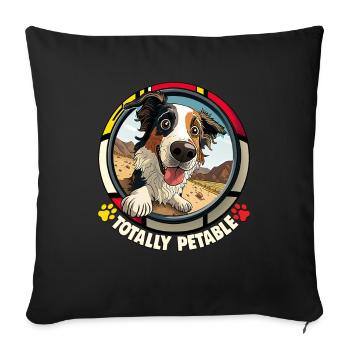 Dogs Australian Shepherd dog lovers Aussie - Sofa pillowcase 17,3'' x 17,3'' (45 x 45 cm) - black - Front