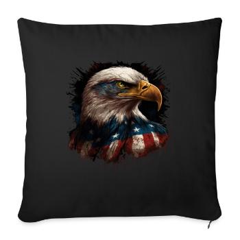 American Patriotic USA Design - Sofa pillowcase 17,3'' x 17,3'' (45 x 45 cm) - black - Front
