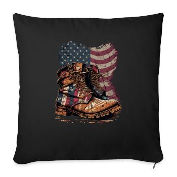 American Patriotic USA Design - Sofa pillowcase 17,3'' x 17,3'' (45 x 45 cm) - black - Front